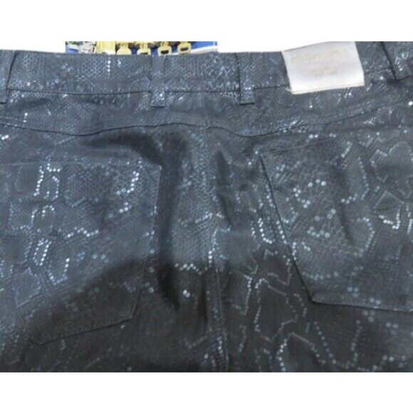 Escada black with silver snake pattern jeans Size 42 US size12 inseam 26 - Picture 5 of 8